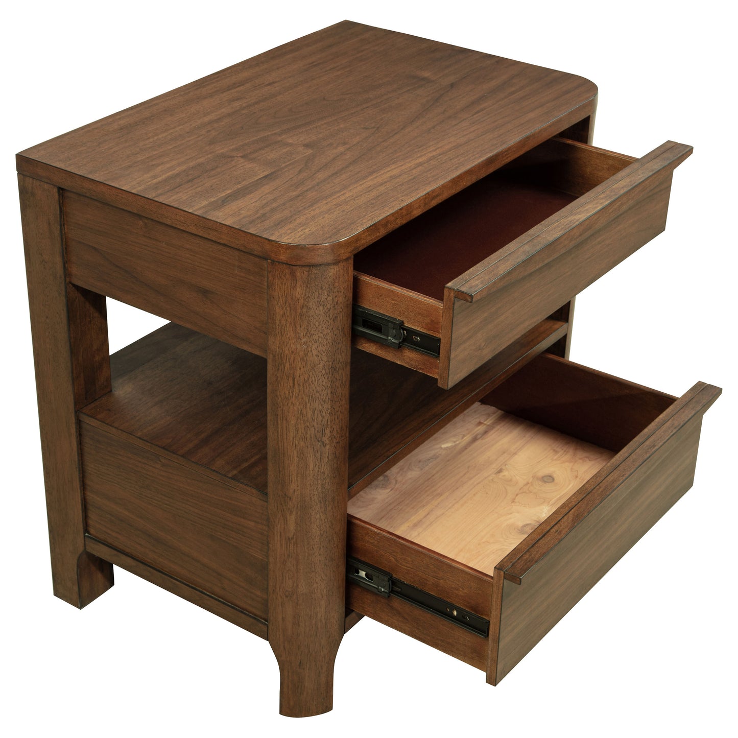 Maderia 2-drawer Nightstand Bedside Table Walnut