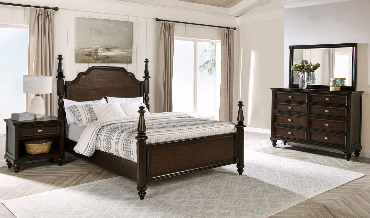 Andover 4-piece Queen Bedroom Set Dark Oak