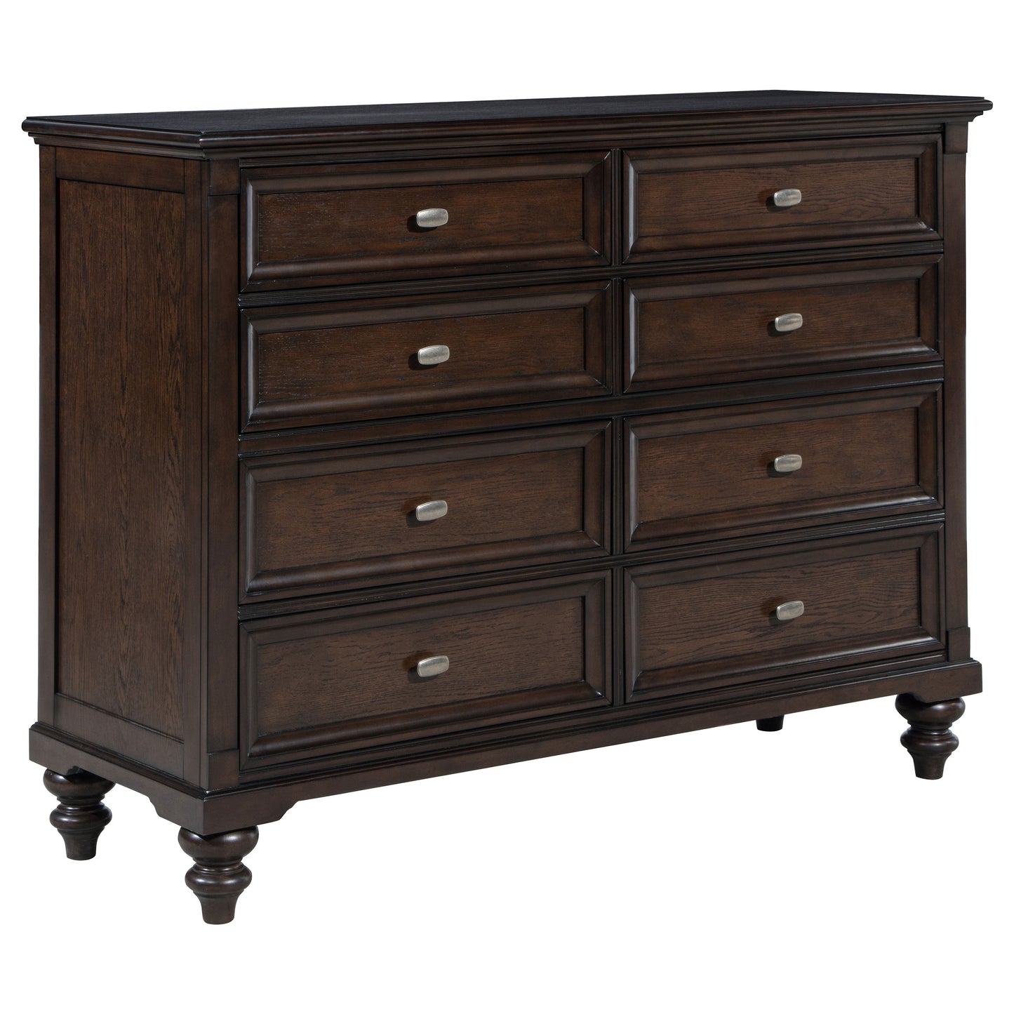 Andover 8-drawer Dresser Cabinet Dark Oak