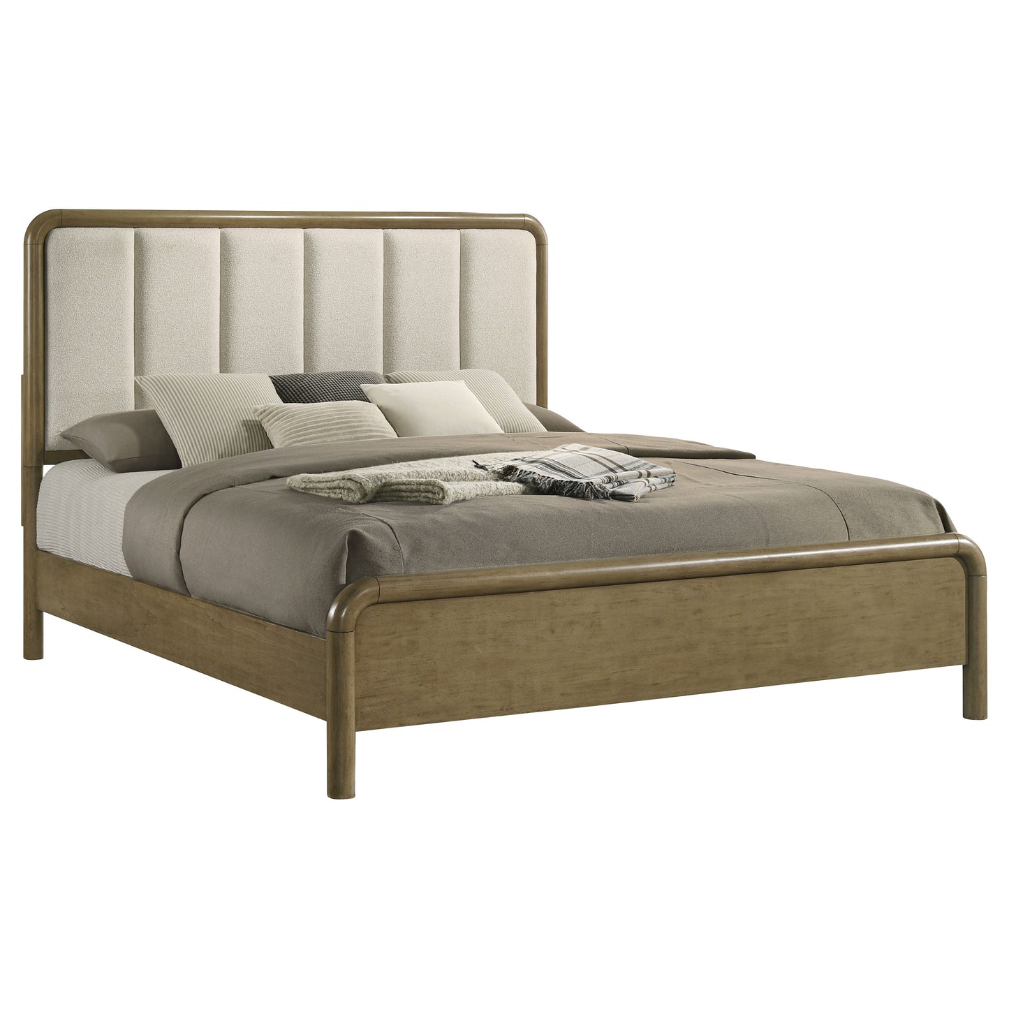 Amsbury 59-inch Upholstered California King Bed Nutmeg