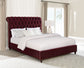 Devon 57-inch Upholstered California King Panel Bed Wine Red