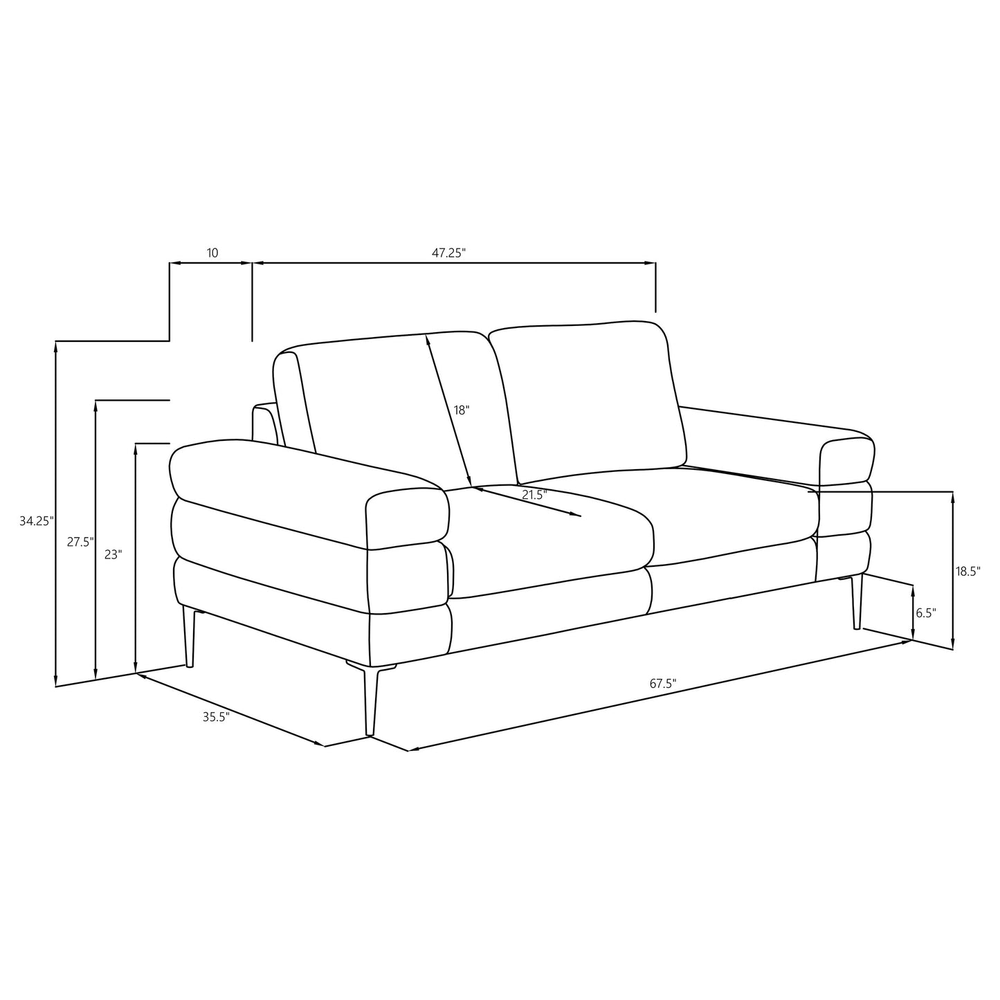 Jessel 2-piece Chenille Upholstered Sofa Set Ivory