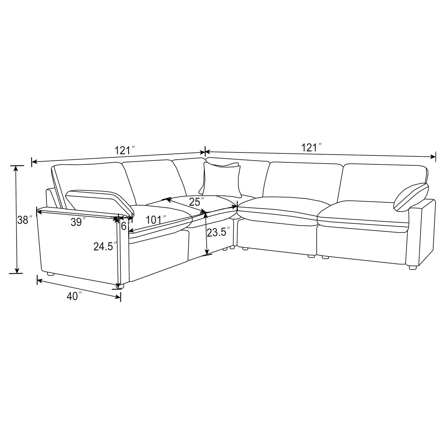 Collins 5-piece Modular Power Reclining Sectional Dark Grey