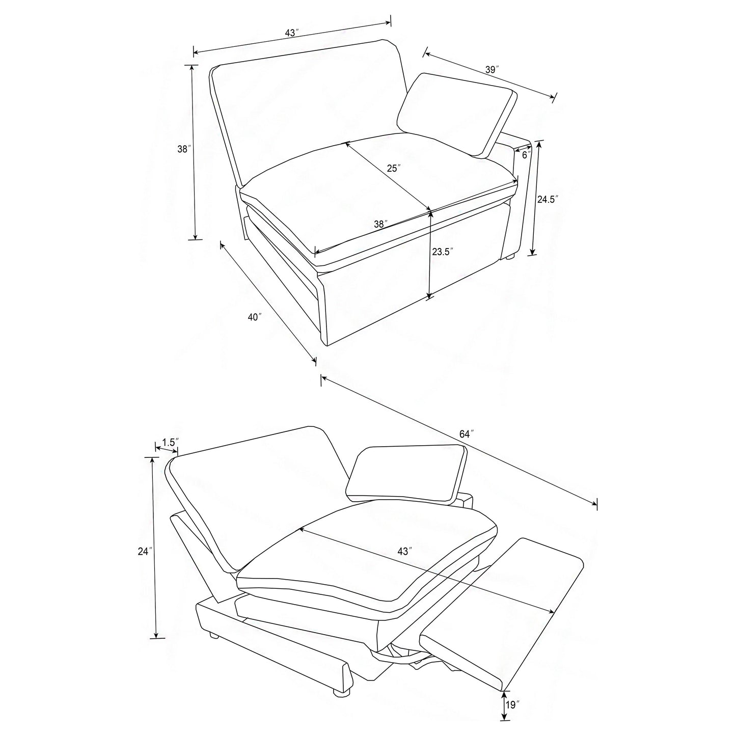 Collins Modular Power Sofa Dark Grey