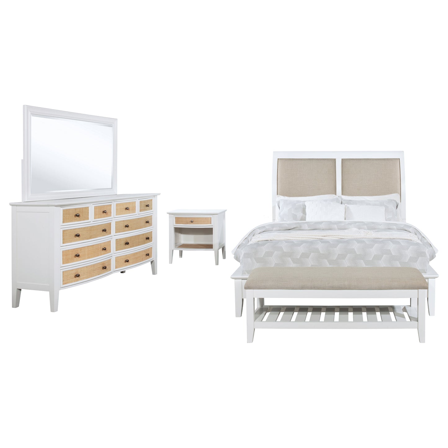 Bexhill 4-piece California King Bedroom Set White