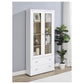 Hawthorne 4-shelf Glass Door Tall Cabinet with Drawers White