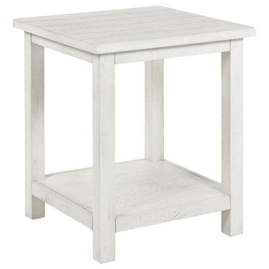 Payne Wood End Table with Shelf White