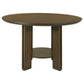 Ottowa 47-inch Round Wood Dining Table with Shelf Brown