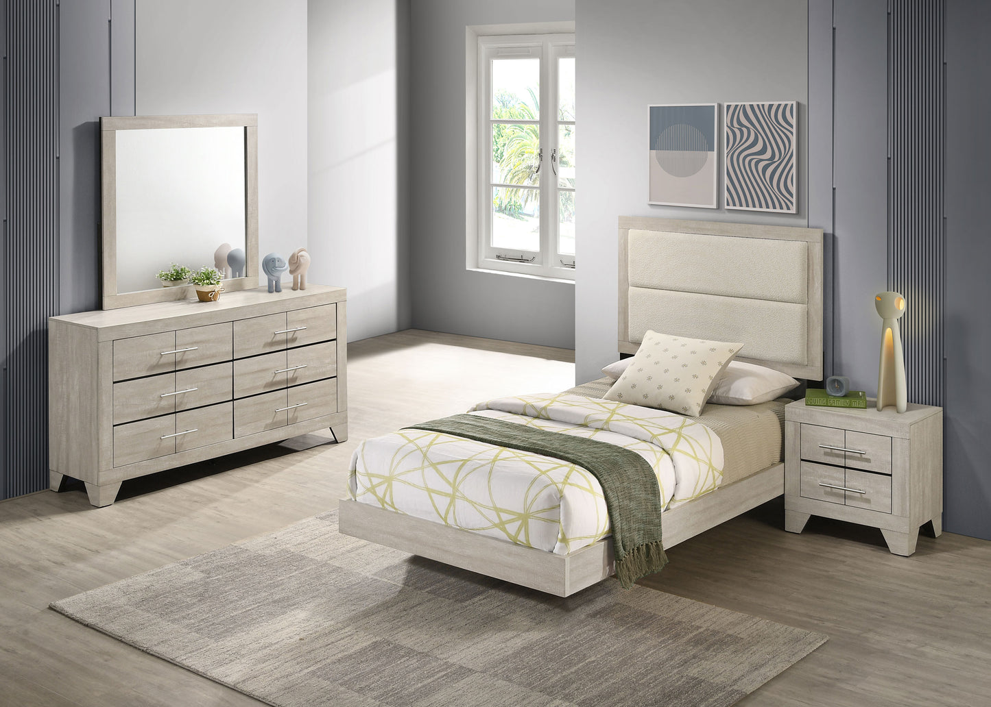 Trenton 4-piece Twin Bedroom Set Rustic Cream