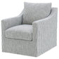 Winter Upholstered Sloped Arm Accent Swivel Chair Grey