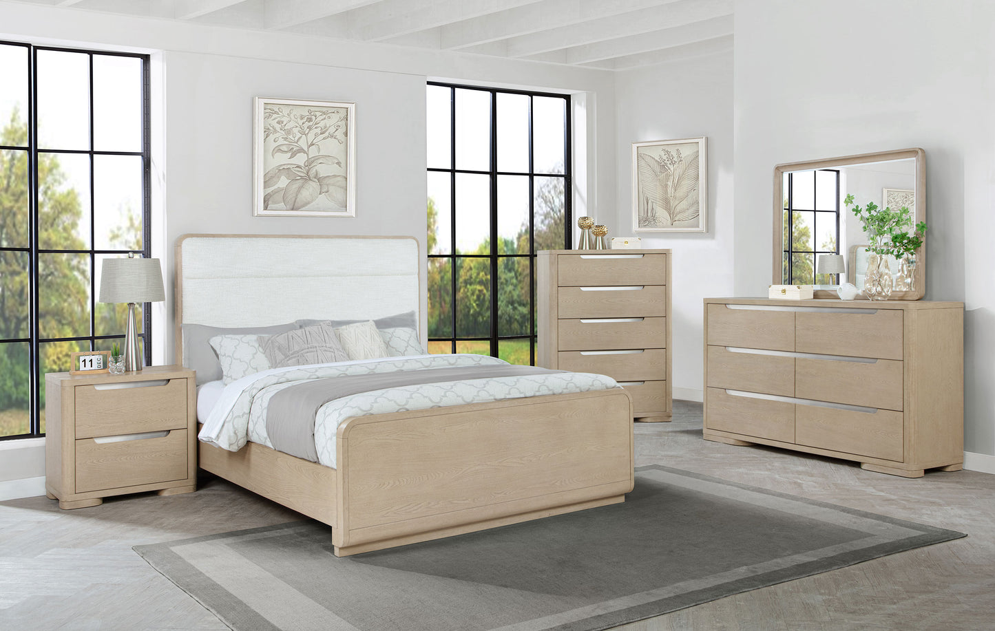 Ladera 5-piece Eastern King Bedroom Set Light Elm