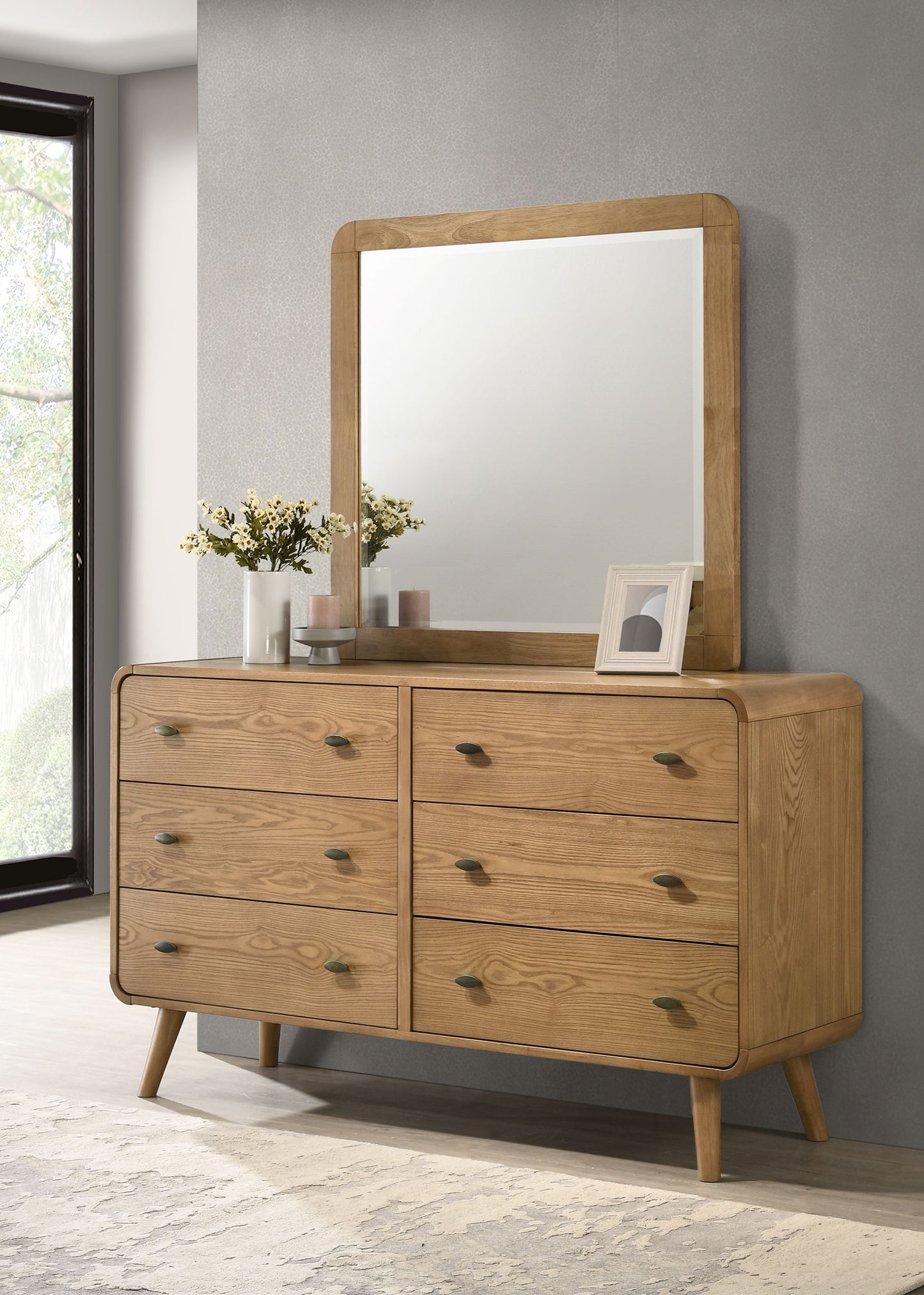 Robyn 6-drawer Bedroom Dresser Light Ash