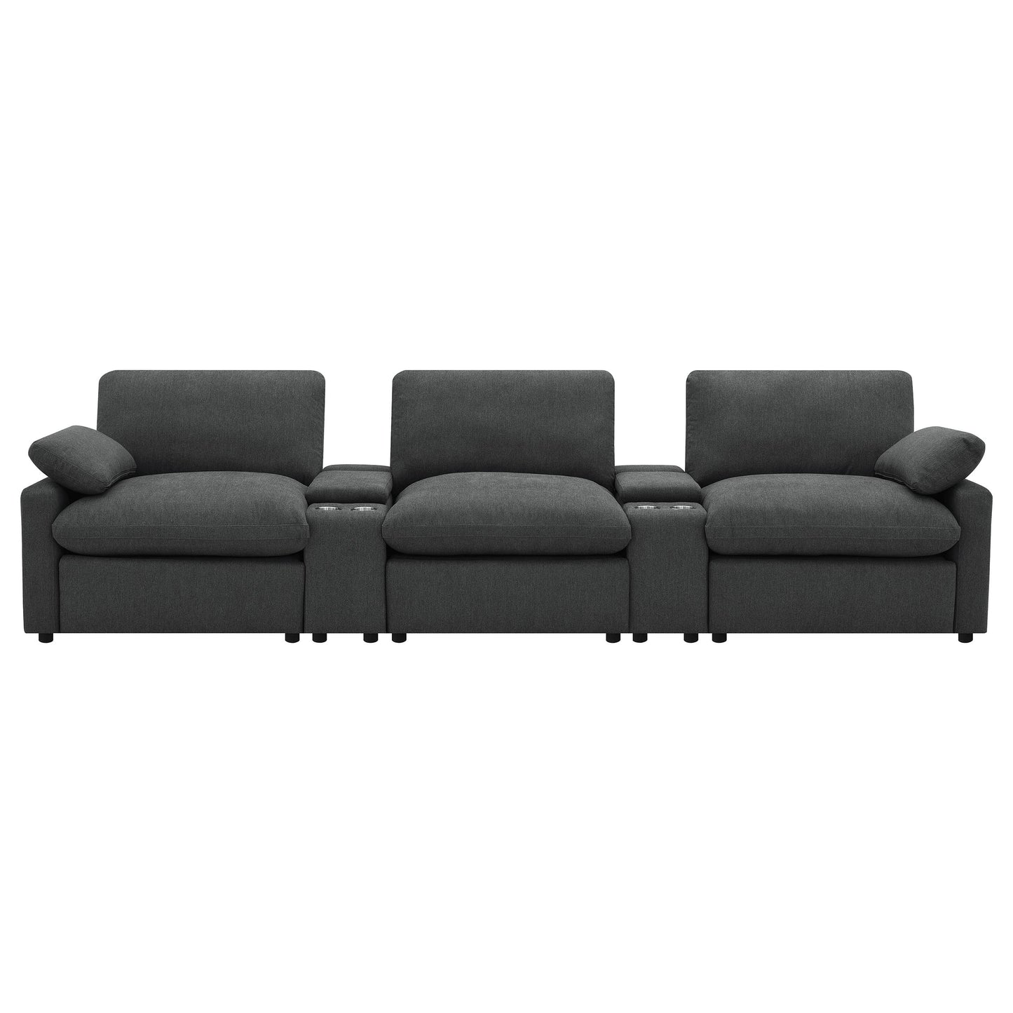 Collins 5-piece Power Reclining Home Theater Seating Dark Grey