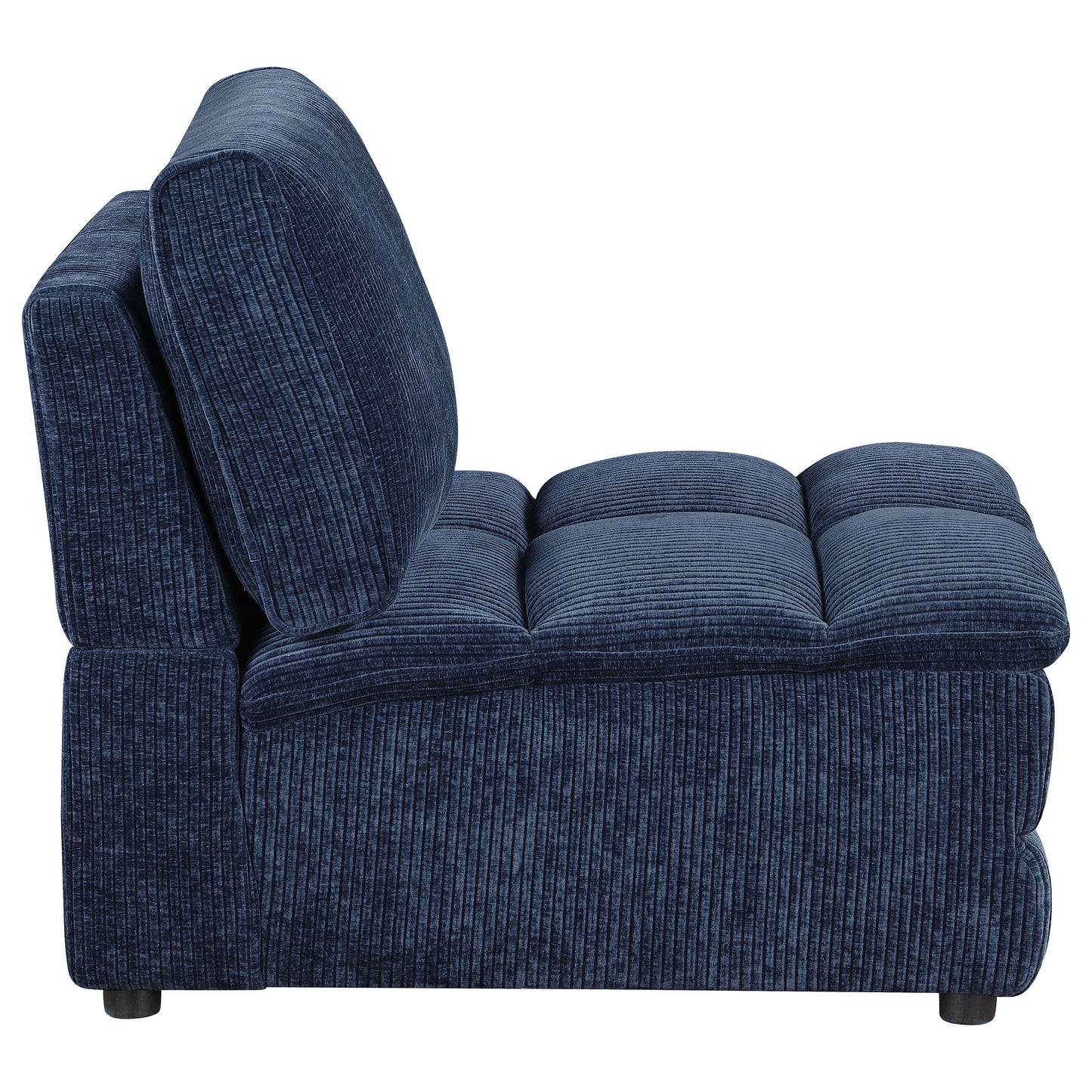 Atlantic Corduroy Upholstered Armless Chair Blue