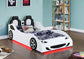 Cruiser Wood Twin LED Race Car Bed and 7-inch Mattress White