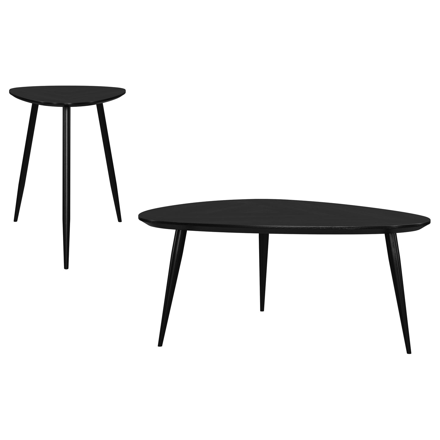 Odessa 2-piece Triangular Coffee and End Table Set Black