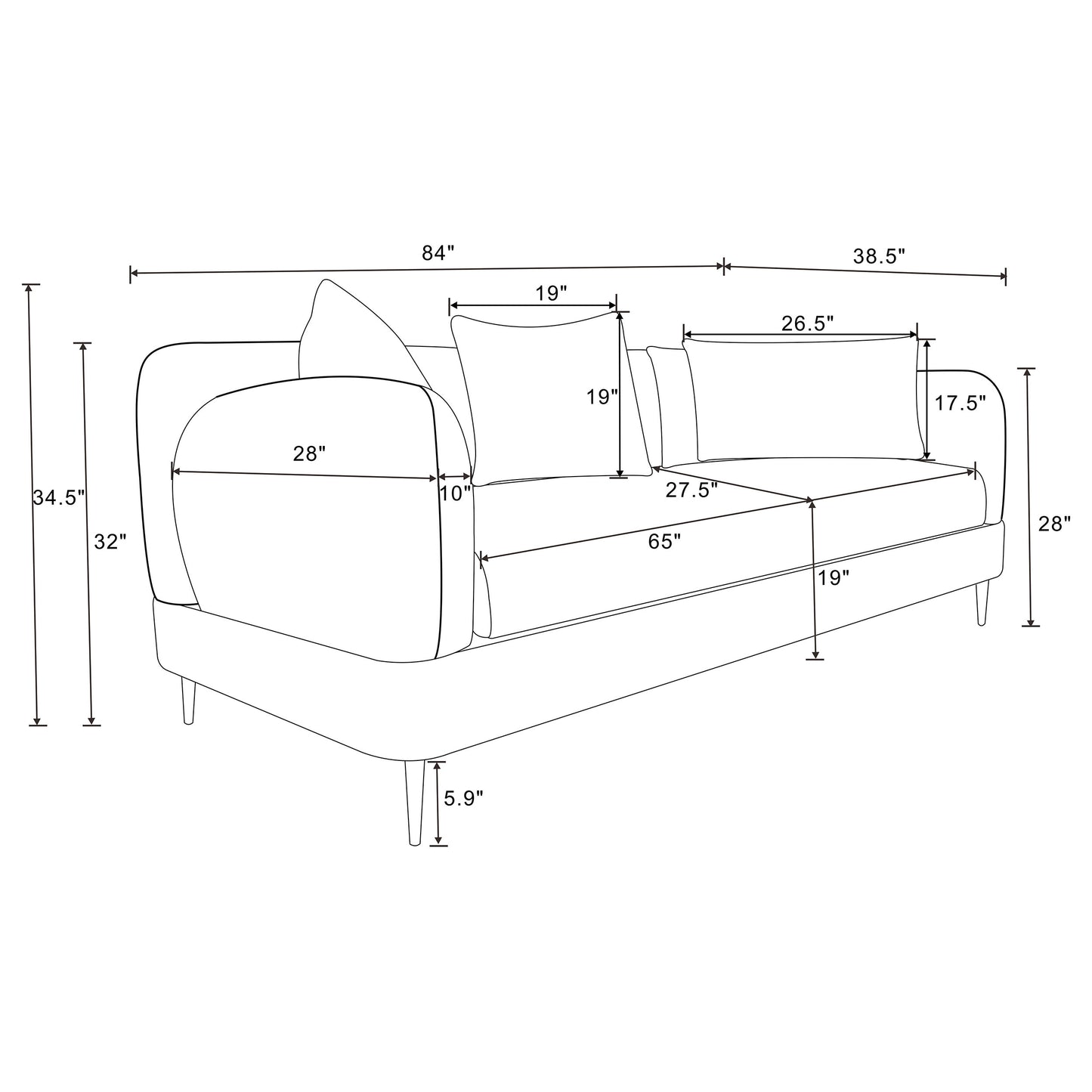 Jade Chenille Upholstered Sculpted Track Arm Loveseat Latte