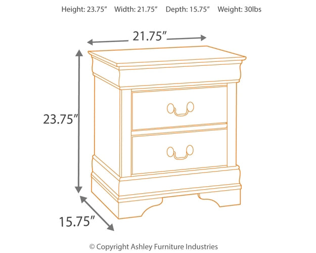 Alisdair Full Sleigh Bed with Mirrored Dresser, Chest and 2 Nightstands