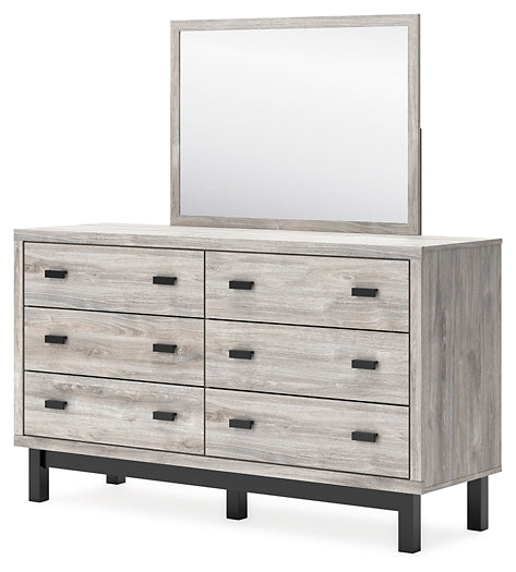 Vessalli King Panel Headboard with Mirrored Dresser, Chest and 2 Nightstands