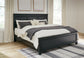 Lanolee King Panel Bed with Mirrored Dresser and Nightstand