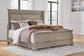 Lexorne King Sleigh Bed with Mirrored Dresser and Chest