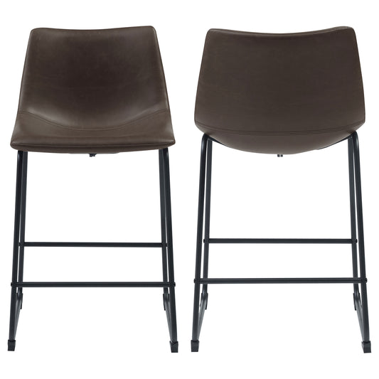 Michelle Upholstered Counter Chair Brown (Set of 2)