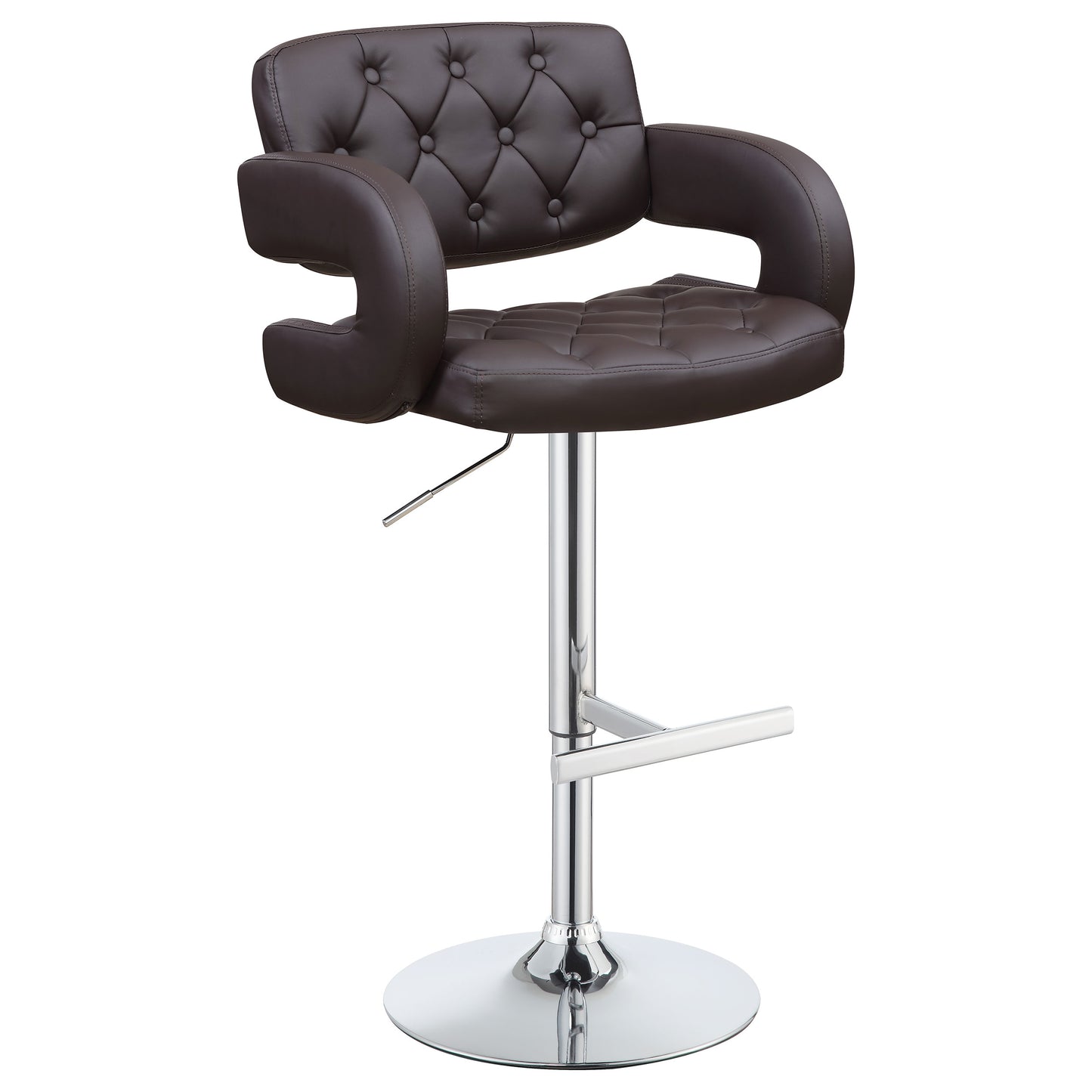 Brandi Adjustable Bar Stool Chrome and Brown