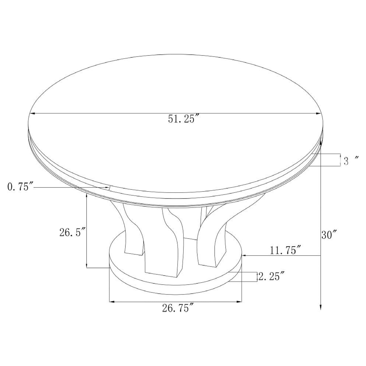 Anchorage Round 51-inch Glass Top Dining Table Chrome