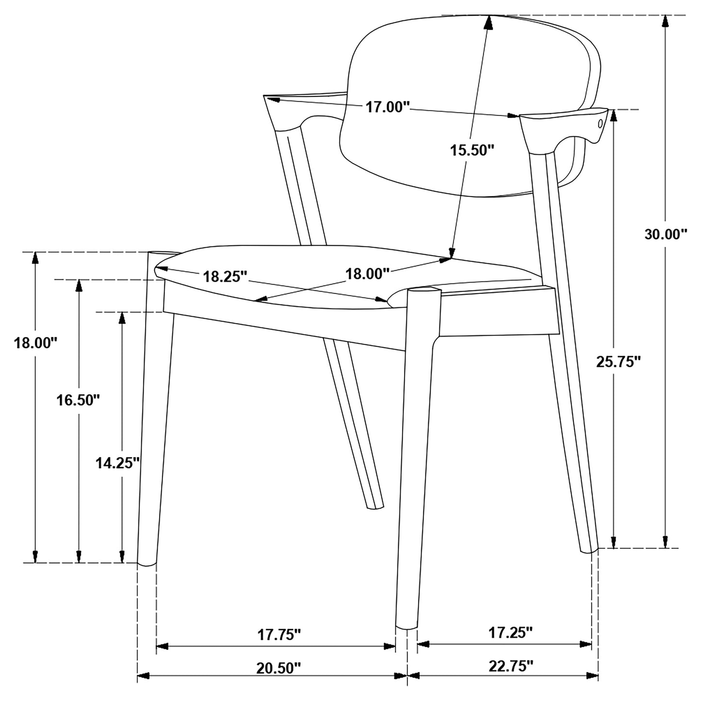 Stevie Padded Wood Dining Arm Chair Black (Set of 2)