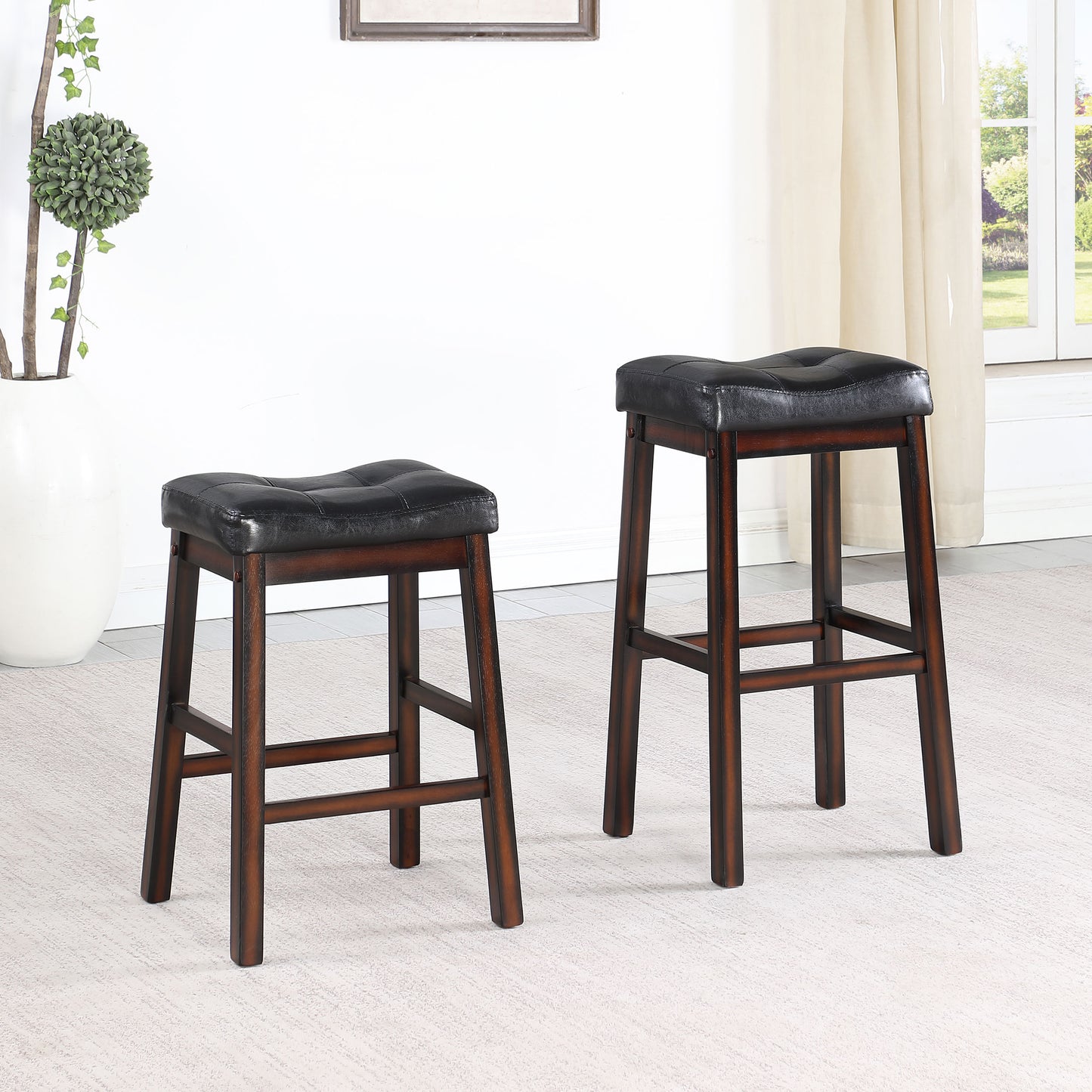 Donald Upholstered Counter Stool Cappuccino (Set of 2)