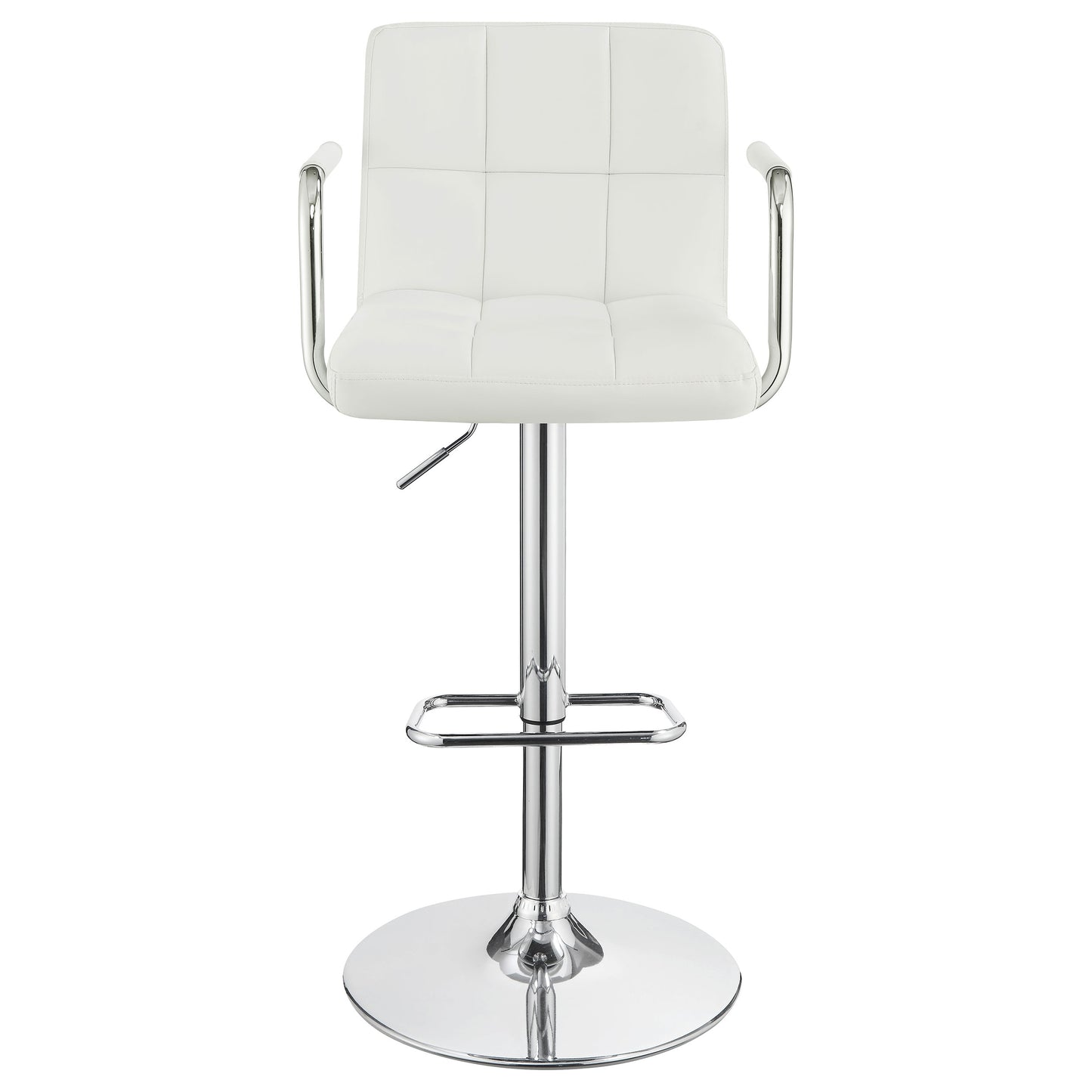 Palomar Adjustable Height Bar Stool White and Chrome