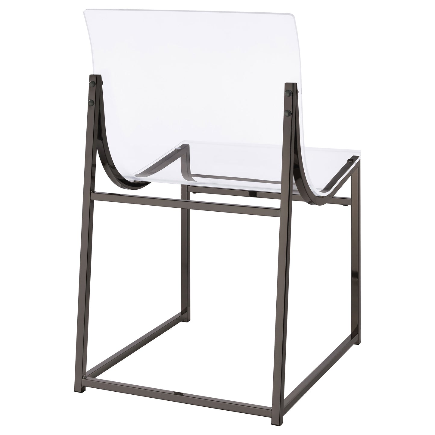 Adino Acrylic Dining Side Chair Black Nickel (Set of 2)