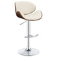 Harris Adjustable Bar Stool Ecru and Chrome