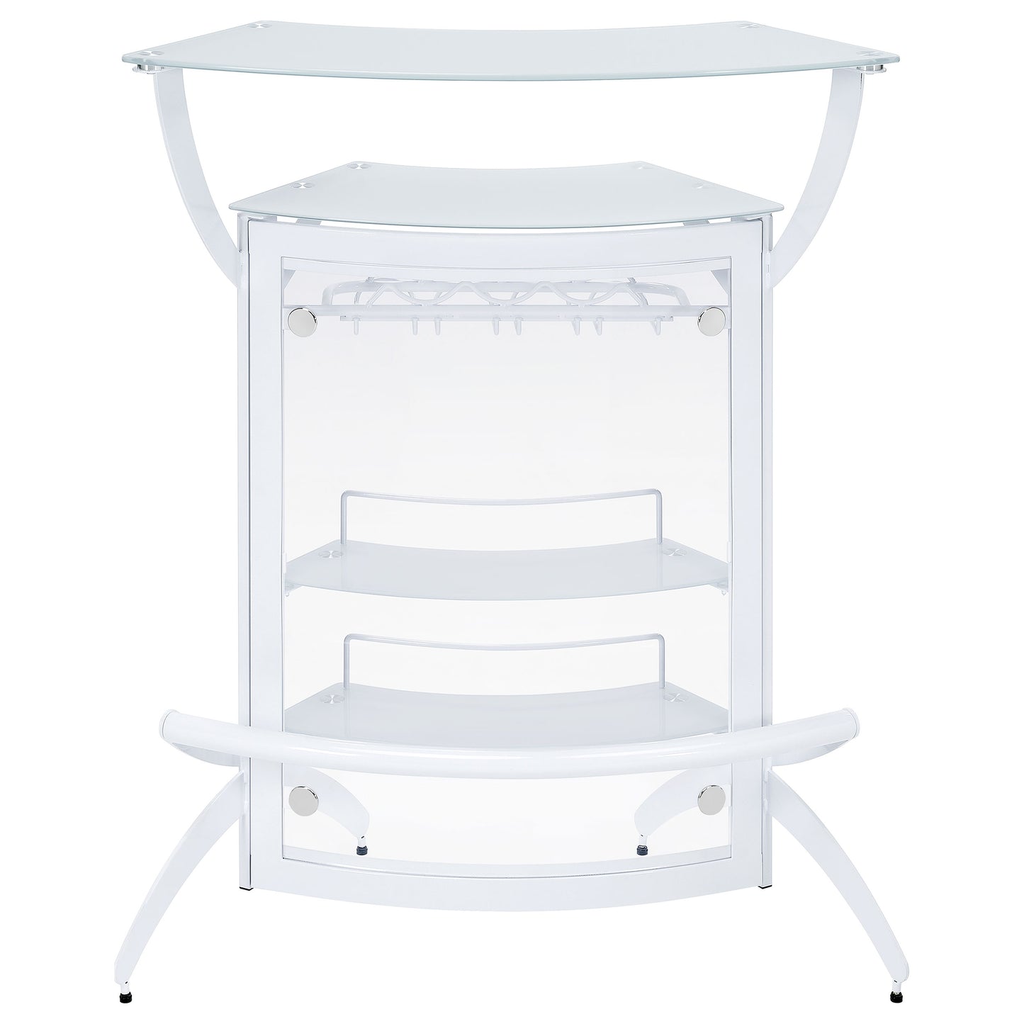 Dallas 2-shelf Curved Freestanding Home Bar Cabinet White