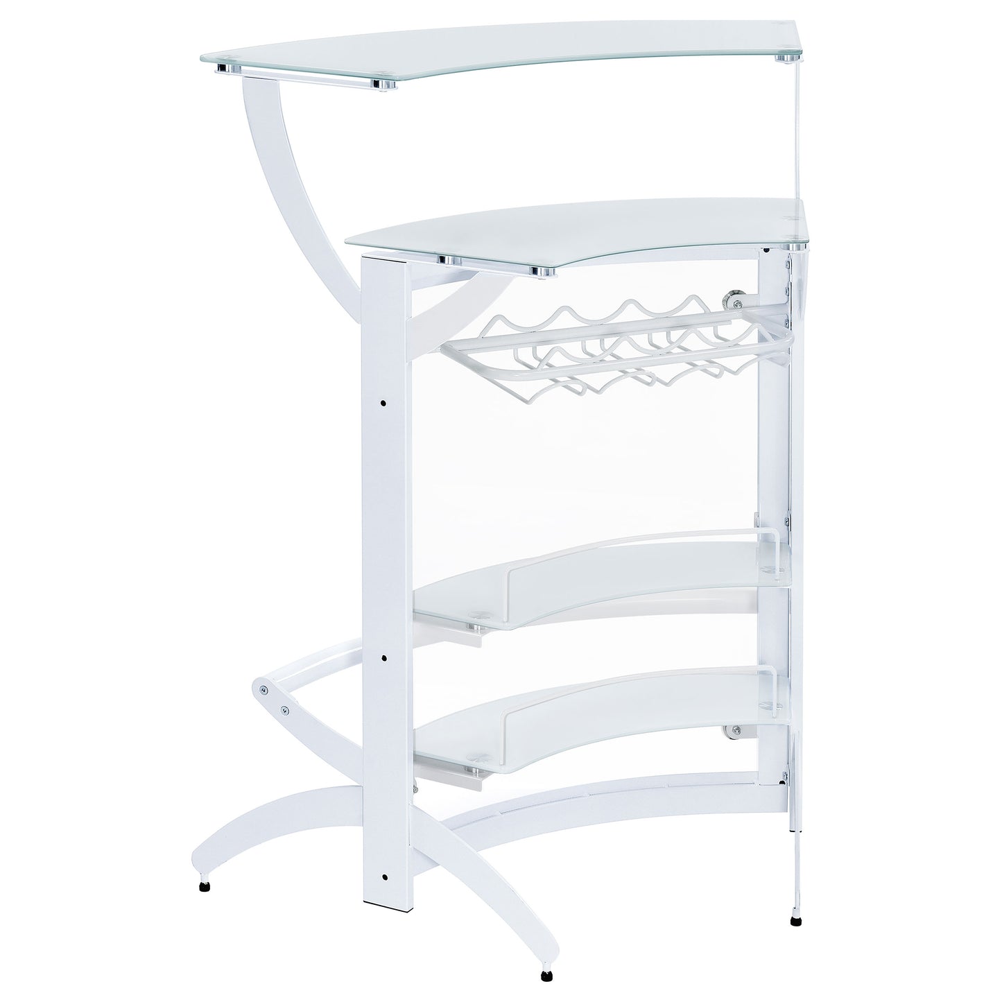 Dallas 2-shelf Curved Freestanding Home Bar Cabinet White