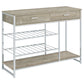 Melrose 2-drawer Home Bar Storage with Wine Rack Grey