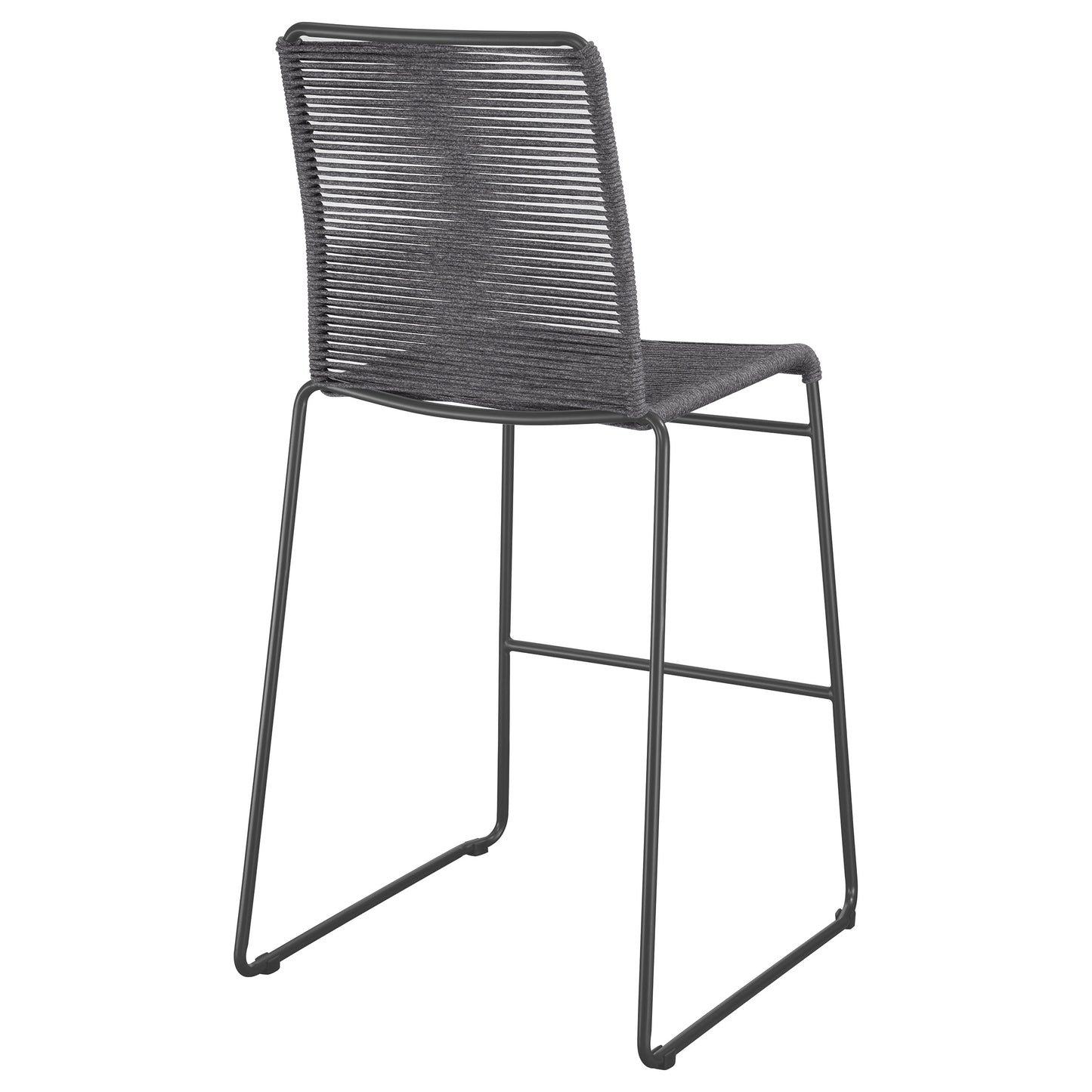 Jerome Woven Rope Metal Bar Chair Charcoal (Set of 2)