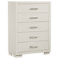 Jessica 5-drawer Bedroom Chest Cream White