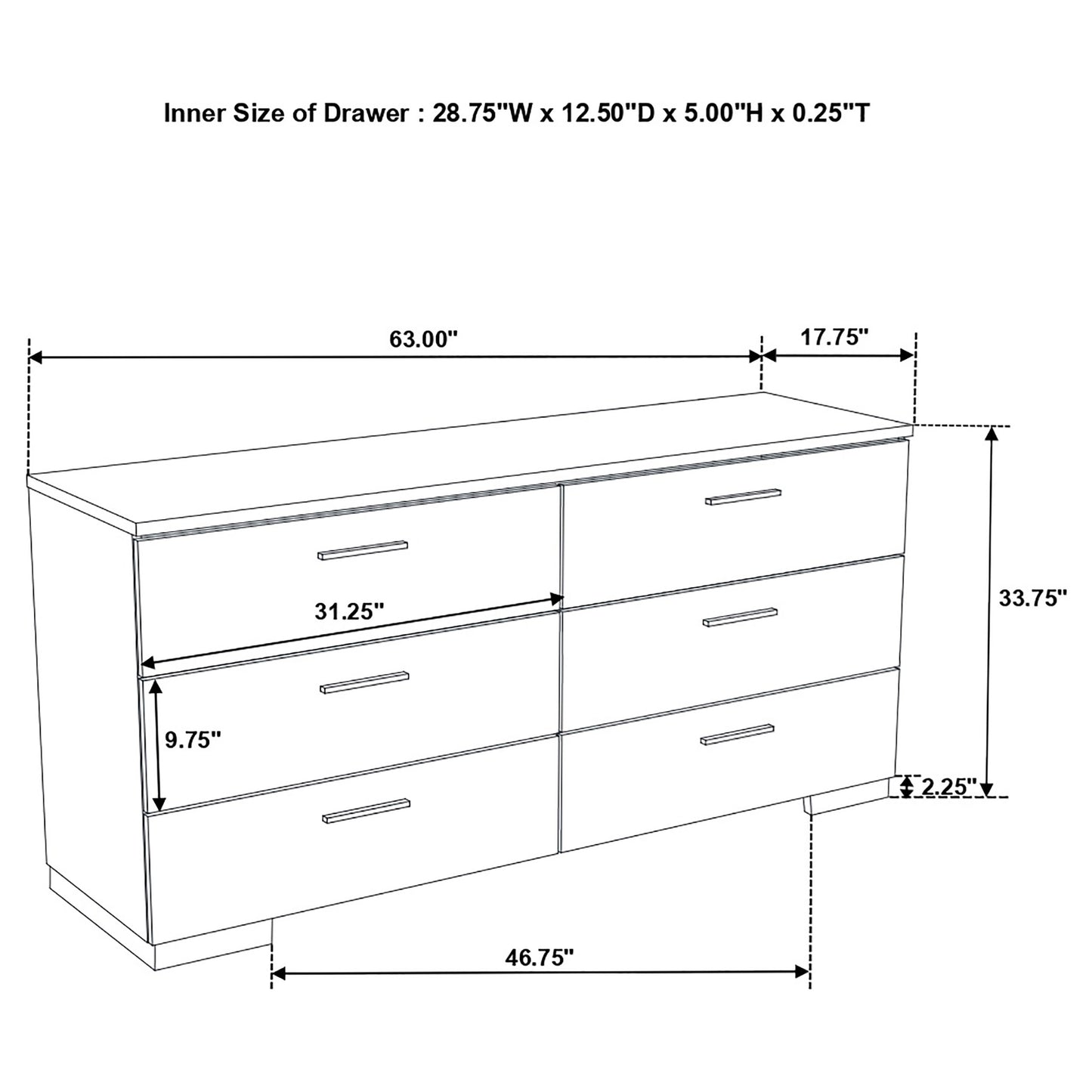 Felicity 4-piece Twin Bedroom Set White High Gloss