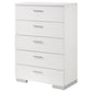 Felicity 5-drawer Bedroom Chest White High Gloss