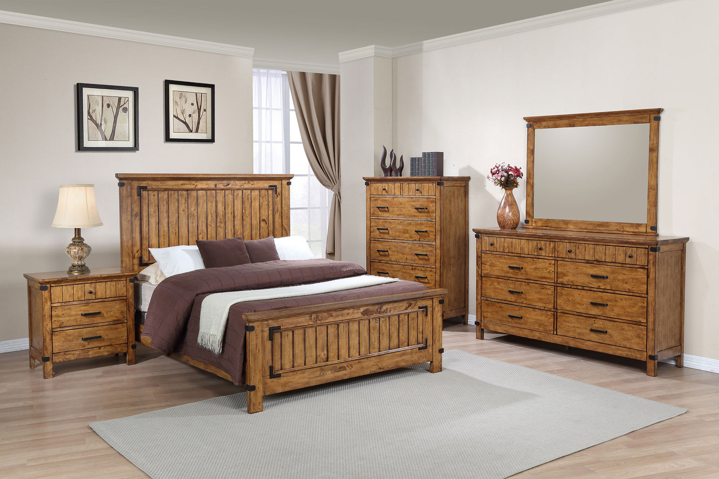 Brenner 4-piece Full Bedroom Set Rustic Honey