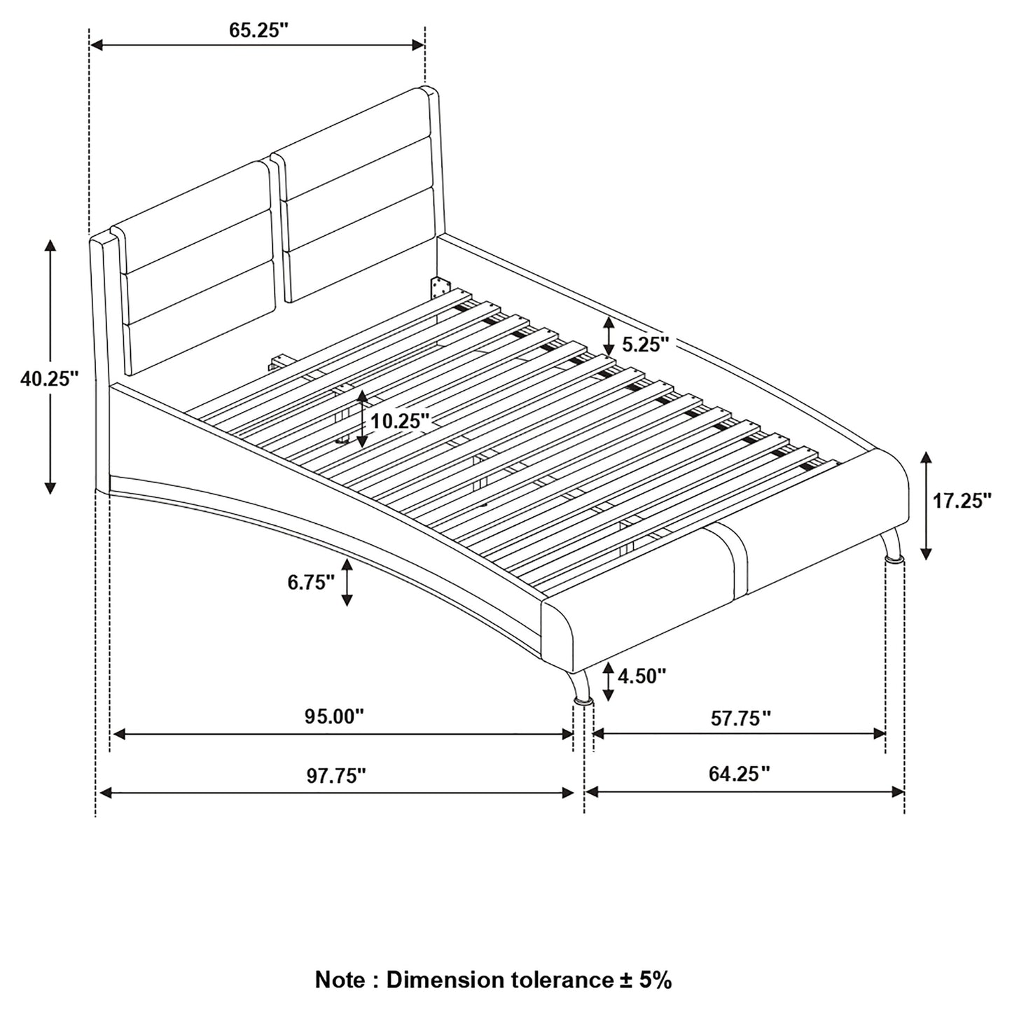 Jeremaine Upholstered Queen Sleigh Bed Black