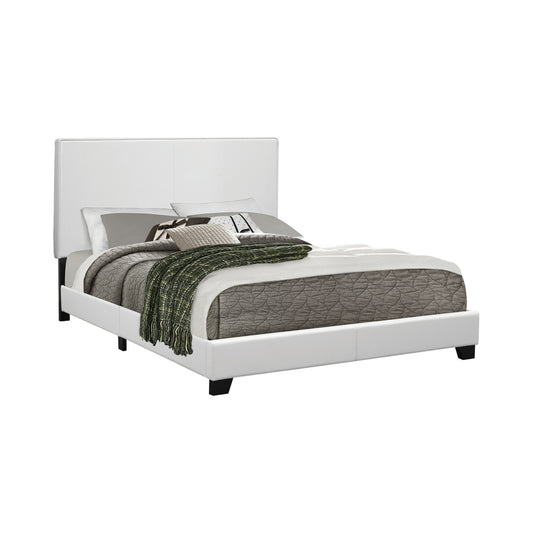 Mauve Upholstered Full Panel Bed White