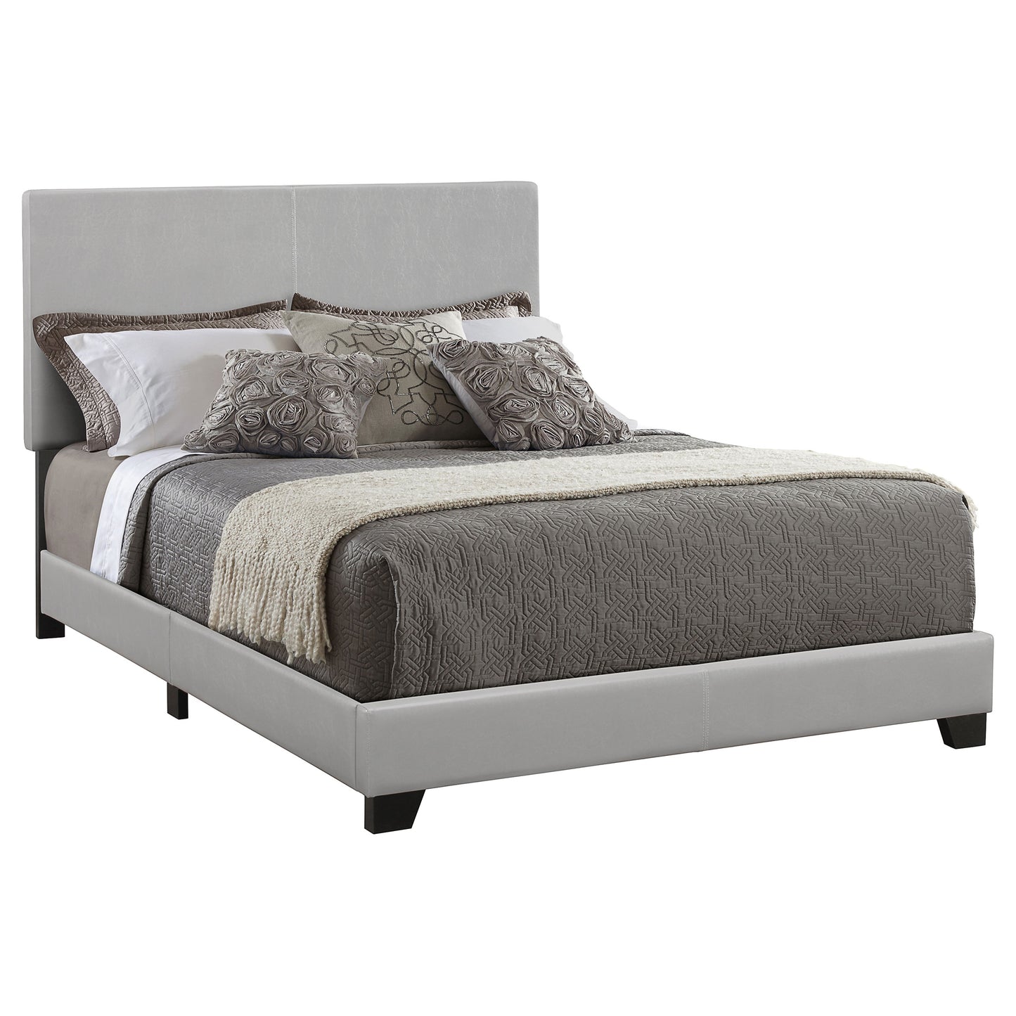 Dorian Upholstered California King Panel Bed Grey