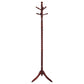 Riona 6 Hook Freestanding Wood Coat Rack Hat Hanger Merlot