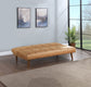 Jenson Upholstered Tufted Convertible Sofa Bed Saddle Brown