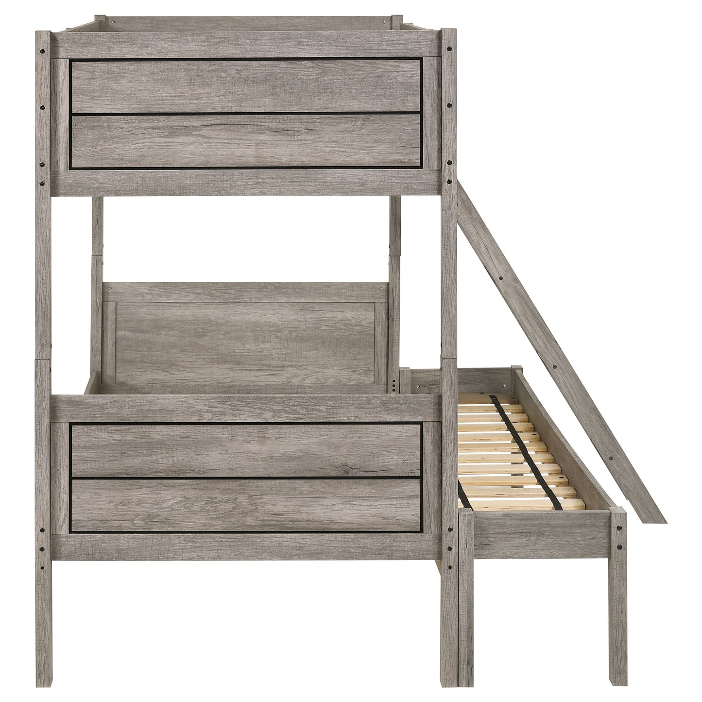 Ryder Wood Twin Over Full Bunk Bed Weathered Taupe