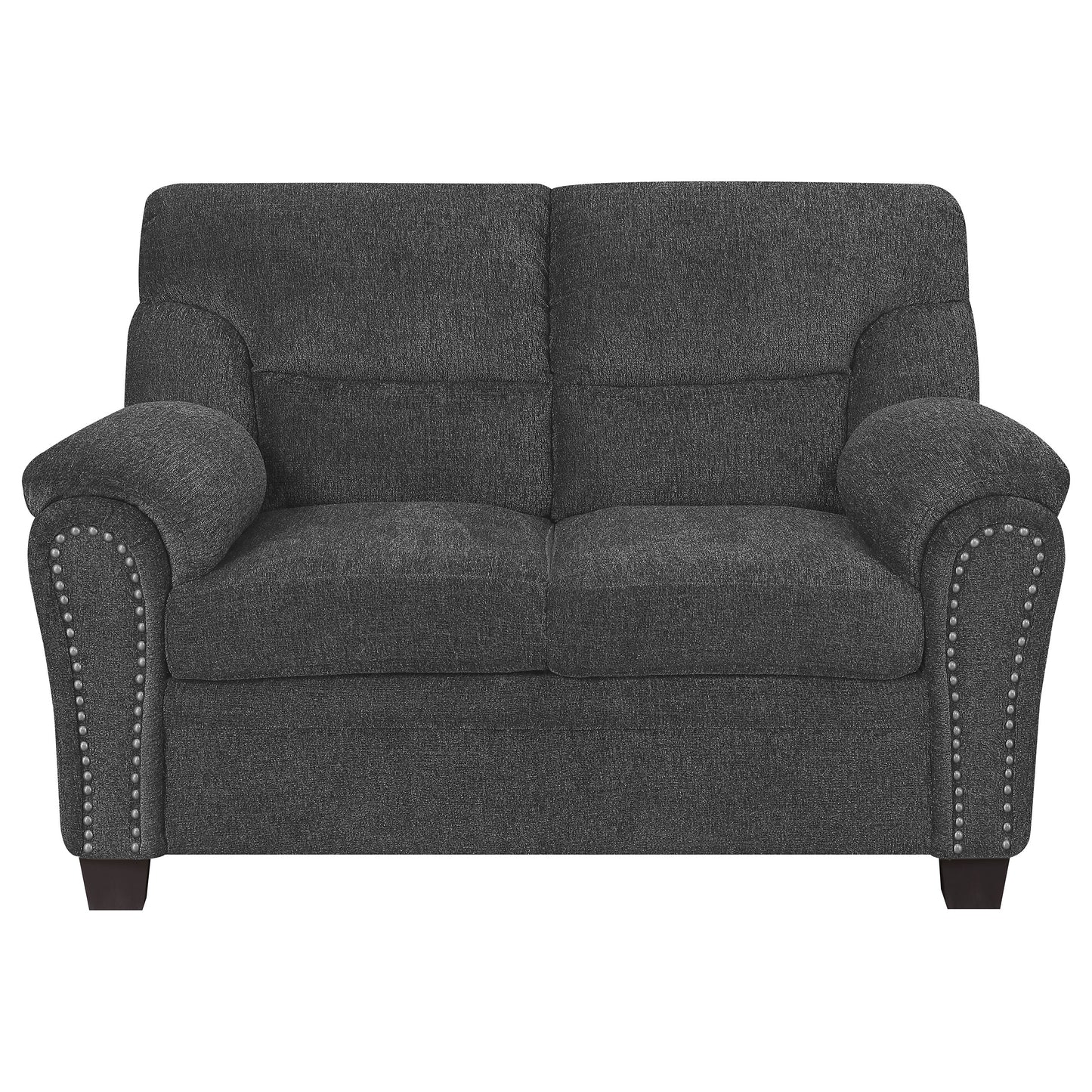 Clementine Upholstered Padded Arm Loveseat Grey