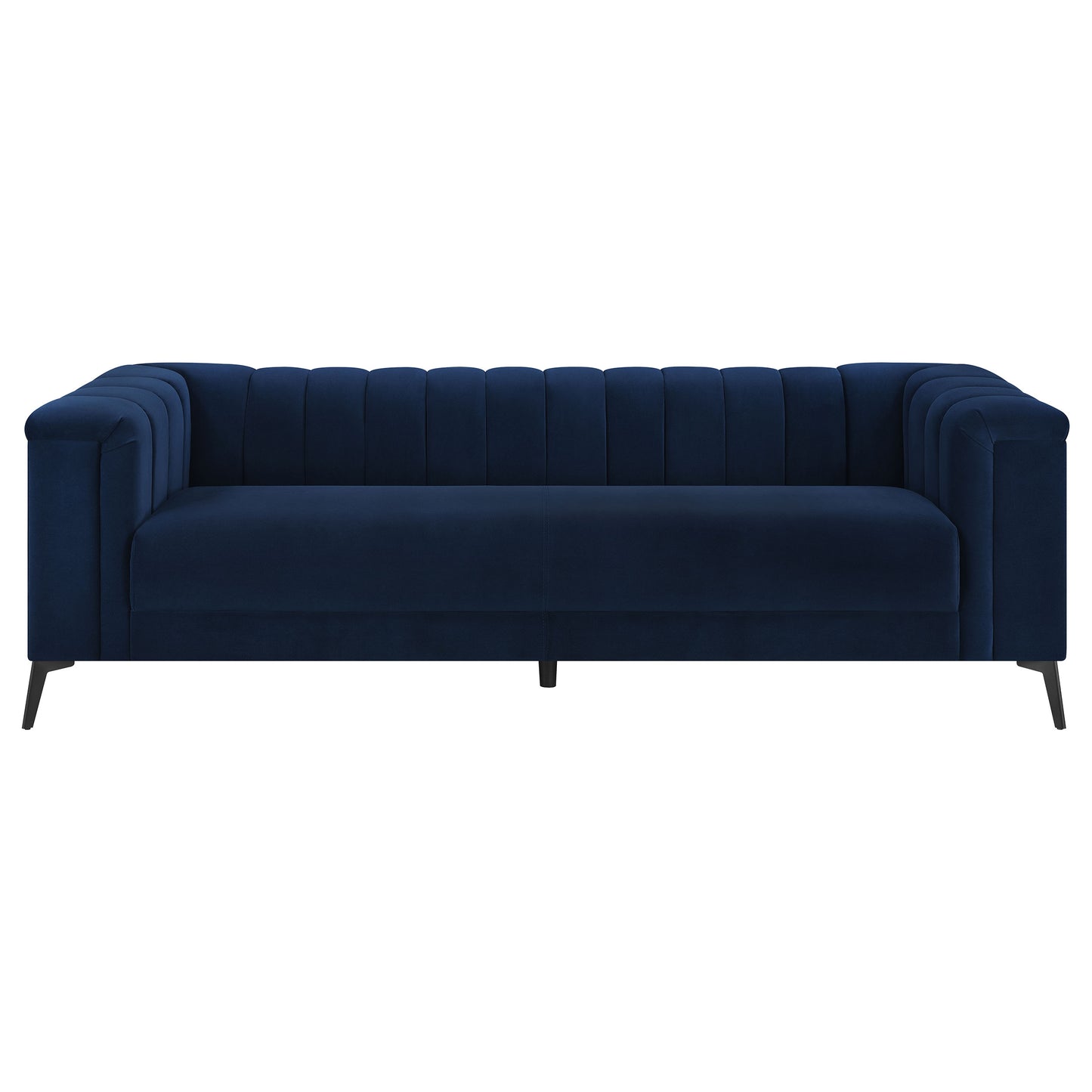 Chalet Upholstered Tuxedo Arm Tufted Sofa Blue