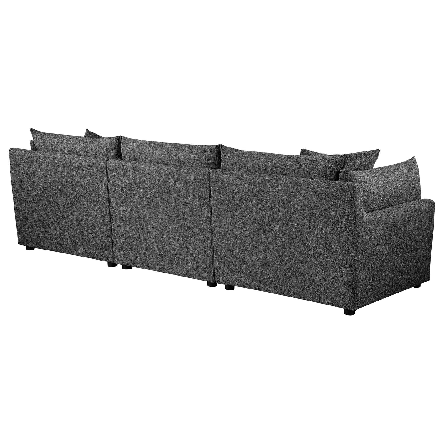 Sasha 3-Piece Upholstered Sofa Barely Black